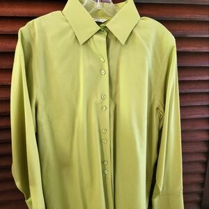 Talbots Kiwi Button Front Shirt Size 14